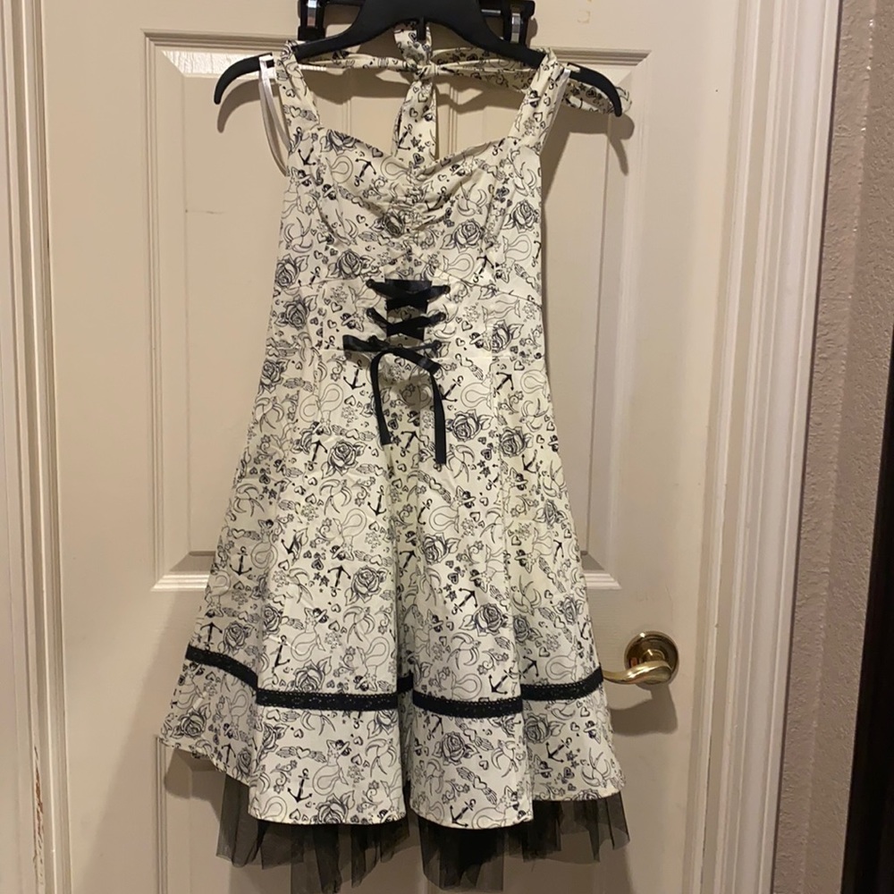 Ivory halter swing dress